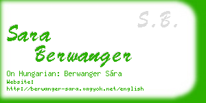 sara berwanger business card